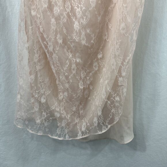 Urban Outfitters Vintage Pink Lace Side Slit Cowl Neck Slip Dress Womens Size 3X - Picture 4 of 10